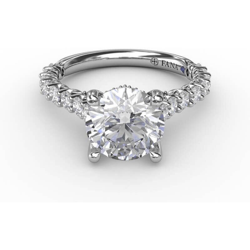 Fana Contemporary Diamond Solitaire Engagement Ring With Hidden Halo