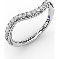 Contour Diamond Band with French Pavé Set Round Diamonds by Fana - 0.23 Carat Total Diamond Weight