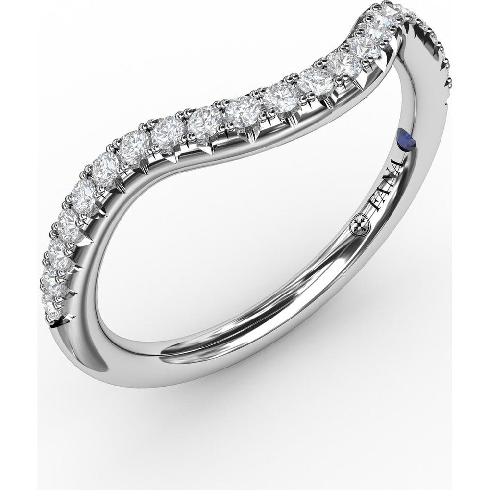 Contour Diamond Band with French Pavé Set Round Diamonds by Fana - 0.23 Carat Total Diamond Weight
