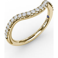 Contour Diamond Band with French Pavé Set Round Diamonds by Fana - 0.23 Carat Total Diamond Weight