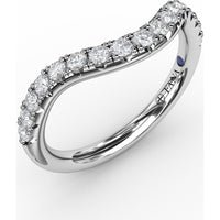 Contour Diamond Band with French Pavé Set Round Diamonds by Fana - 0.34 Carat Total Diamond Weight