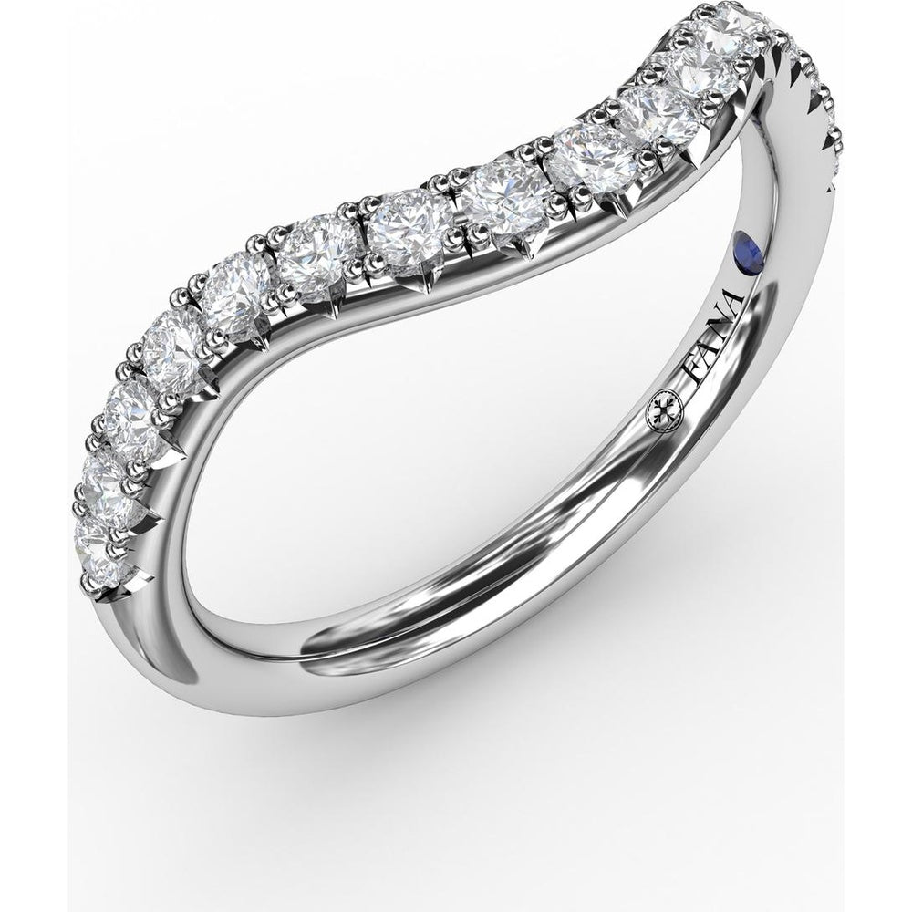 Contour Diamond Band with French Pavé Set Round Diamonds by Fana - 0.34 Carat Total Diamond Weight
