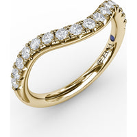 Contour Diamond Band with French Pavé Set Round Diamonds by Fana - 0.34 Carat Total Diamond Weight