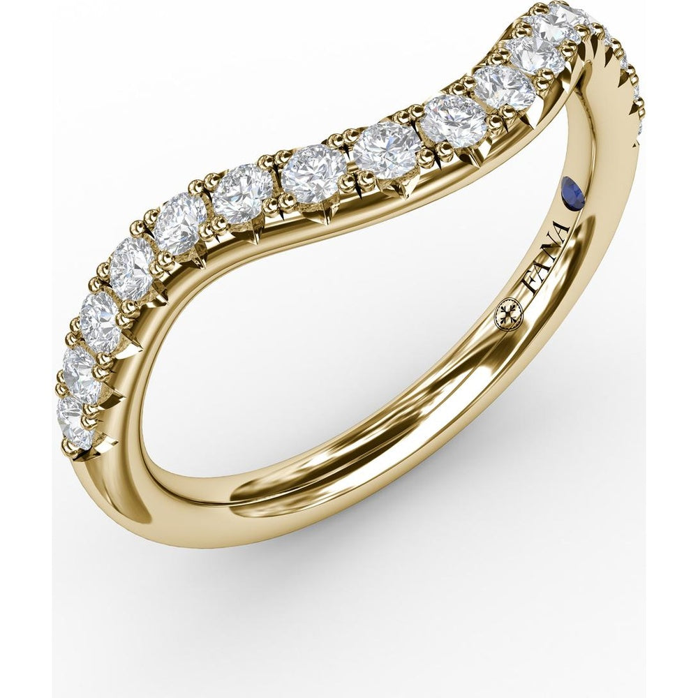 Contour Diamond Band with French Pavé Set Round Diamonds by Fana - 0.34 Carat Total Diamond Weight