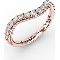 Contour Diamond Band with French Pavé Set Round Diamonds by Fana - 0.34 Carat Total Diamond Weight
