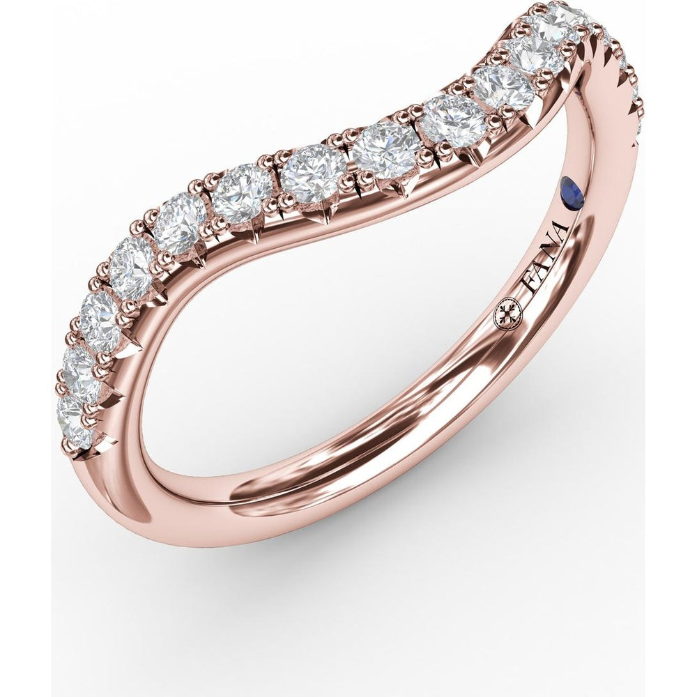 Contour Diamond Band with French Pavé Set Round Diamonds by Fana - 0.34 Carat Total Diamond Weight