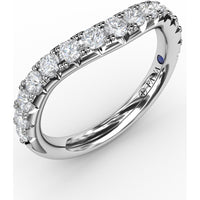 Contour Diamond Band with French Pavé Set Round Diamonds by Fana - 0.68 Carat Total Diamond Weight