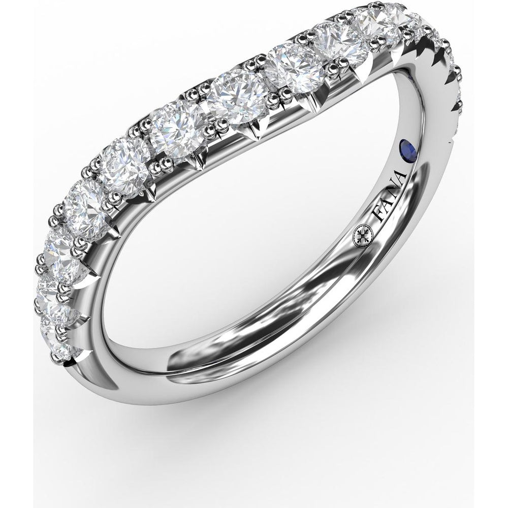Contour Diamond Band with French Pavé Set Round Diamonds by Fana - 0.68 Carat Total Diamond Weight