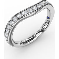 Contour Wedding Band with Bead and Channel Set Round Diamonds by Fana - 0.34 Carat Total Diamond Weight