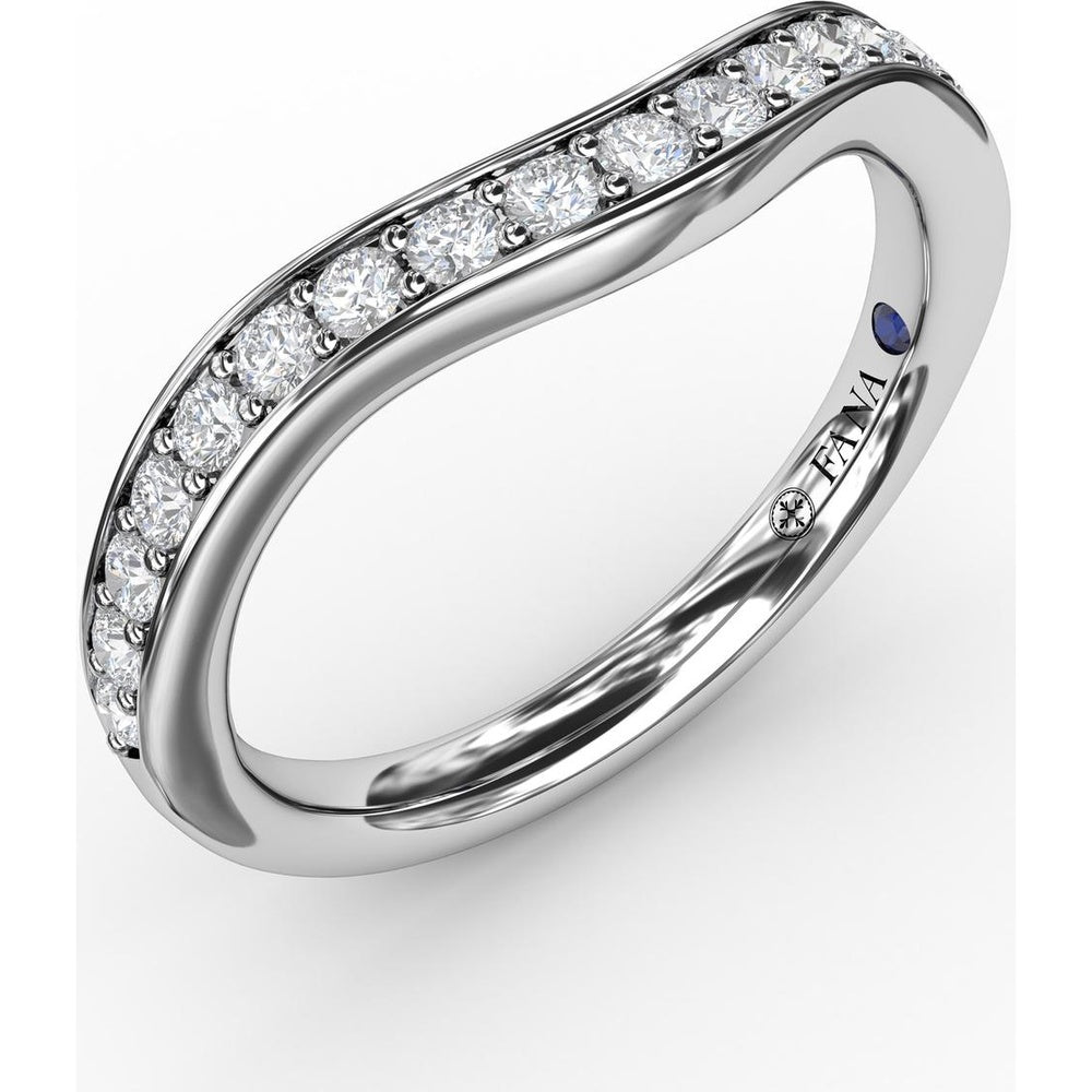 Contour Wedding Band with Bead and Channel Set Round Diamonds by Fana - 0.34 Carat Total Diamond Weight