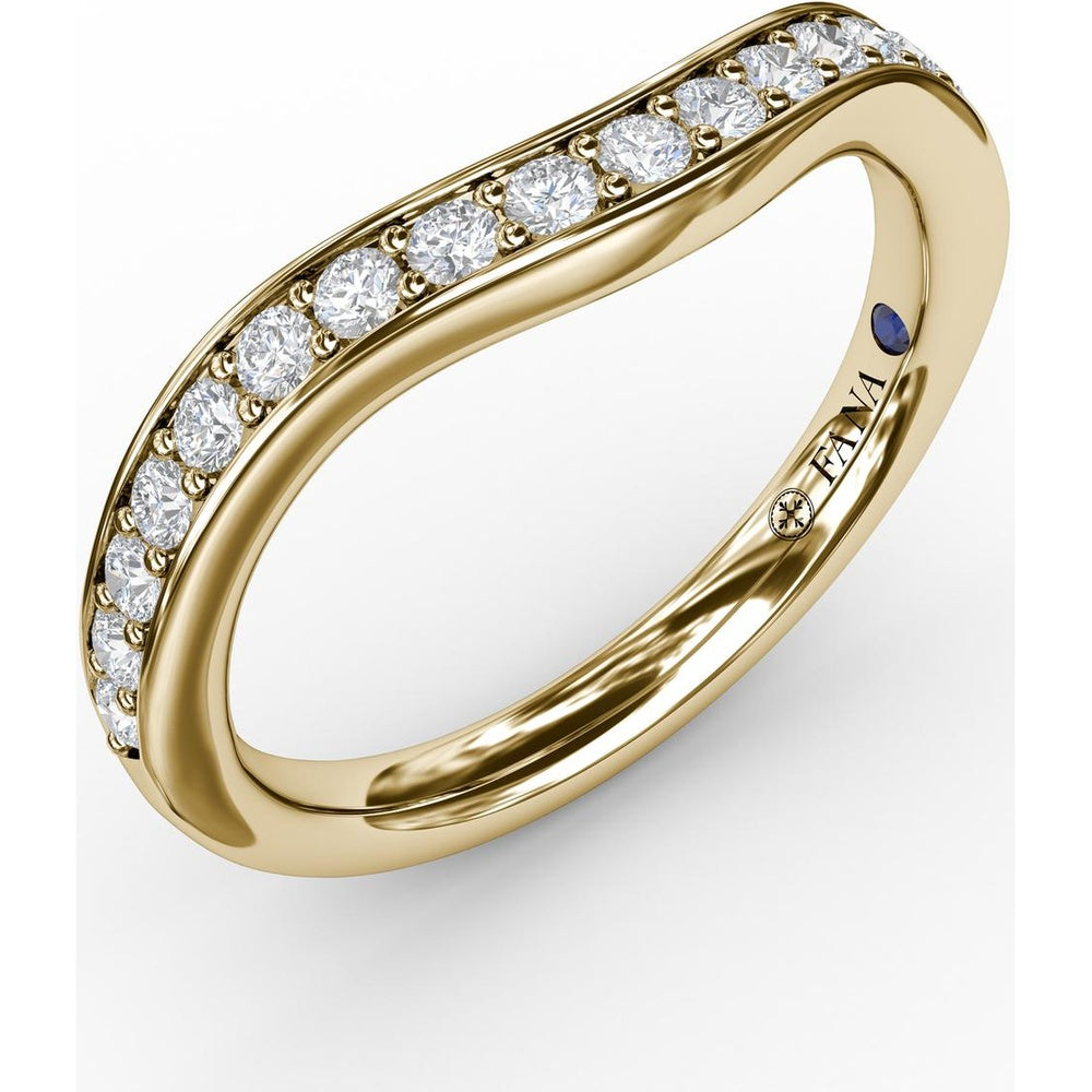 Contour Wedding Band with Bead and Channel Set Round Diamonds by Fana - 0.34 Carat Total Diamond Weight
