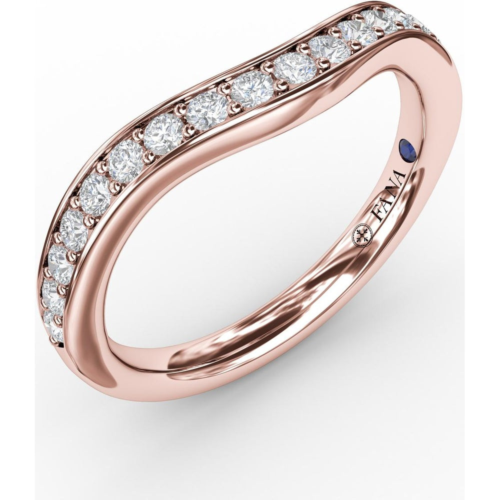 Contour Wedding Band with Bead and Channel Set Round Diamonds by Fana - 0.34 Carat Total Diamond Weight