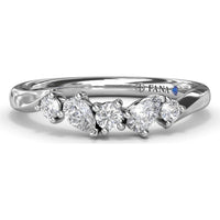 Contoured Band with Alternating Pear and Round Diamond Prong Setting by Fana - 0.32 Carat Total Diamond Weight