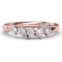 Contoured Band with Alternating Pear and Round Diamond Prong Setting by Fana - 0.32 Carat Total Diamond Weight