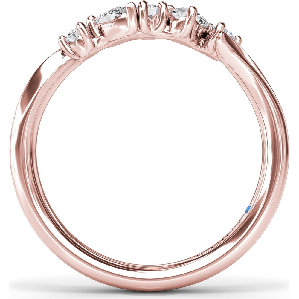 Contoured Band with Alternating Pear and Round Diamond Prong Setting by Fana - 0.32 Carat Total Diamond Weight
