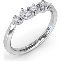 Contoured Band with Alternating Pear and Round Diamond Prong Setting by Fana - 0.32 Carat Total Diamond Weight