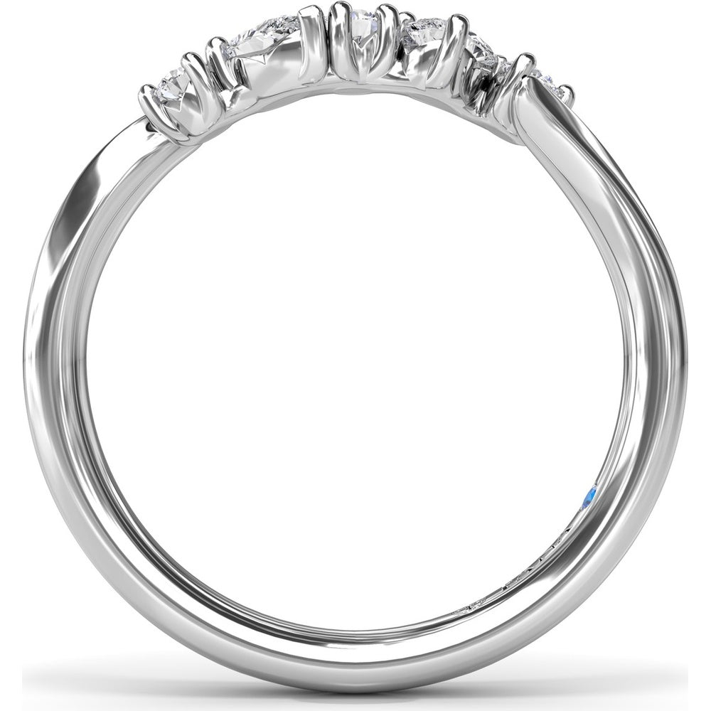 Contoured Band with Alternating Pear and Round Diamond Prong Setting by Fana - 0.32 Carat Total Diamond Weight