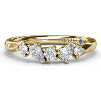 Contoured Band with Alternating Pear and Round Diamond Prong Setting by Fana - 0.32 Carat Total Diamond Weight