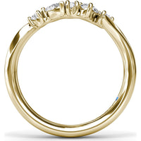 Contoured Band with Alternating Pear and Round Diamond Prong Setting by Fana - 0.32 Carat Total Diamond Weight