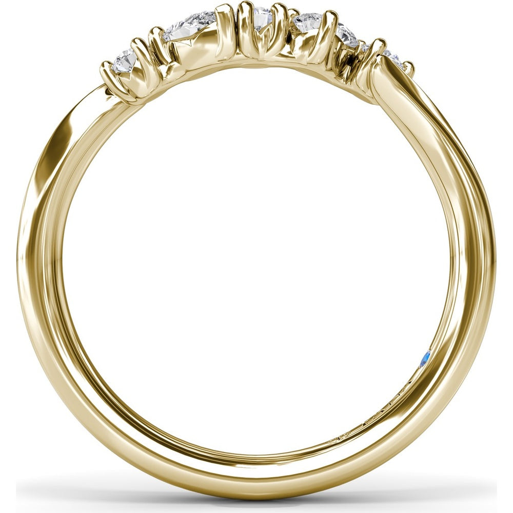 Contoured Band with Alternating Pear and Round Diamond Prong Setting by Fana - 0.32 Carat Total Diamond Weight