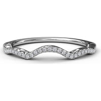 Contoured Diamond Band with Pavé-Set Round Diamonds by Fana - 0.12 Carat Total Diamond Weight
