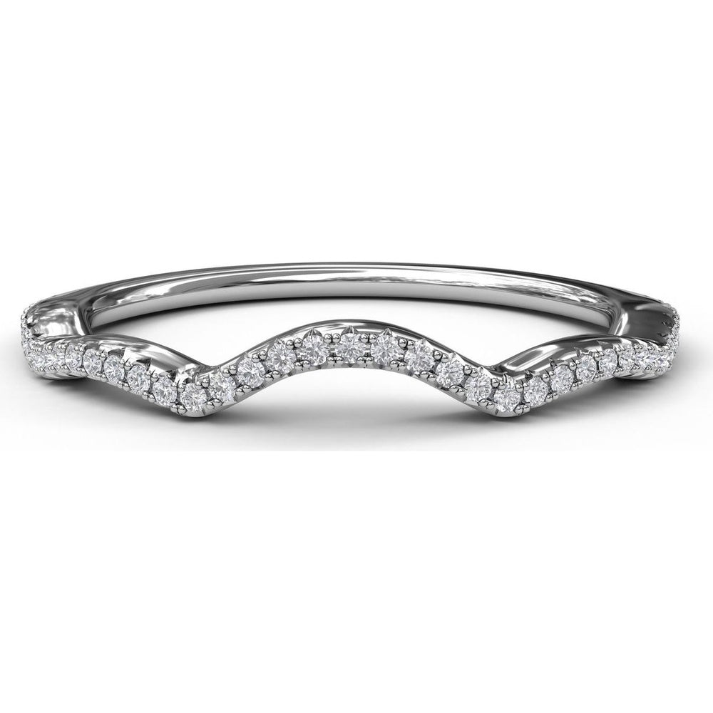 Contoured Diamond Band with Pavé-Set Round Diamonds by Fana - 0.12 Carat Total Diamond Weight
