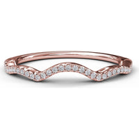 Contoured Diamond Band with Pavé-Set Round Diamonds by Fana - 0.12 Carat Total Diamond Weight