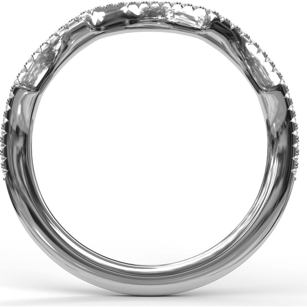 Contoured Diamond Band with Pavé-Set Round Diamonds by Fana - 0.12 Carat Total Diamond Weight