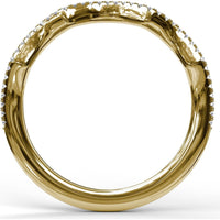 Contoured Diamond Band with Pavé-Set Round Diamonds by Fana - 0.12 Carat Total Diamond Weight