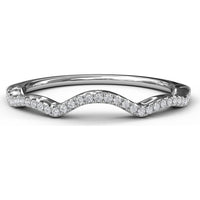 Contoured Diamond Wedding Band with Pavé-Set Round Diamonds by Fana - 0.12 Carat Total Diamond Weight