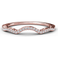 Contoured Diamond Wedding Band with Pavé-Set Round Diamonds by Fana - 0.12 Carat Total Diamond Weight
