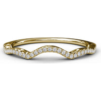 Contoured Diamond Wedding Band with Pavé-Set Round Diamonds by Fana - 0.12 Carat Total Diamond Weight