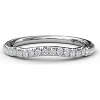 Contoured Diamond Wedding Band with Pavé Set Round Diamonds by Fana - 0.20 Carat Total Diamond Weight