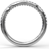 Contoured Diamond Wedding Band with Pavé Set Round Diamonds by Fana - 0.20 Carat Total Diamond Weight