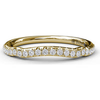 Contoured Diamond Wedding Band with Pavé Set Round Diamonds by Fana - 0.20 Carat Total Diamond Weight