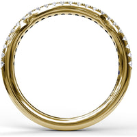 Contoured Diamond Wedding Band with Pavé Set Round Diamonds by Fana - 0.20 Carat Total Diamond Weight