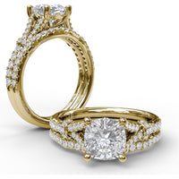 Contoured Diamond Wedding Band with Pavé Set Round Diamonds by Fana - 0.20 Carat Total Diamond Weight