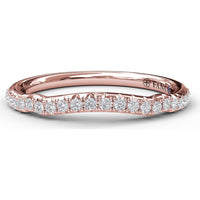 Contoured Diamond Wedding Band with Pavé Set Round Diamonds by Fana - 0.20 Carat Total Diamond Weight