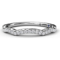 Contoured Diamond Wedding Band with Pavé Set Round Diamonds by Fana - 0.20 Carat Total Diamond Weight