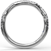 Contoured Diamond Wedding Band with Pavé Set Round Diamonds by Fana - 0.20 Carat Total Diamond Weight