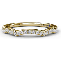 Contoured Diamond Wedding Band with Pavé Set Round Diamonds by Fana - 0.20 Carat Total Diamond Weight