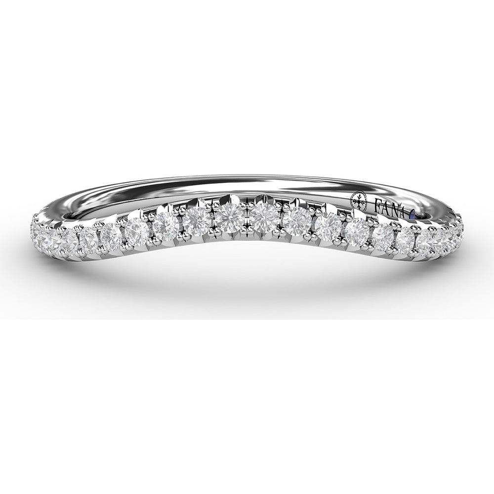 Contoured Diamond Wedding Band with Pavé Set Round Diamonds by Fana - 0.20 Carat Total Diamond Weight
