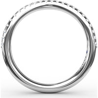 Contoured Diamond Wedding Band with Pavé Set Round Diamonds by Fana - 0.20 Carat Total Diamond Weight