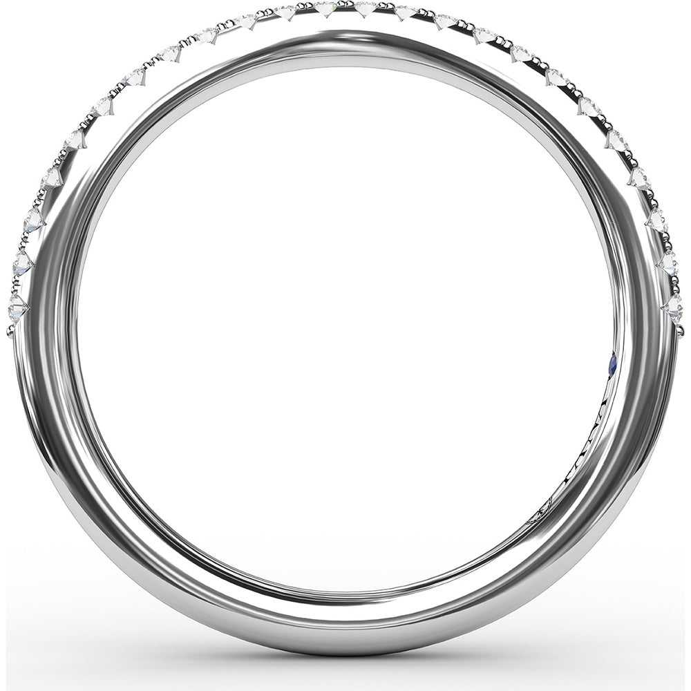 Contoured Diamond Wedding Band with Pavé Set Round Diamonds by Fana - 0.20 Carat Total Diamond Weight