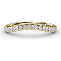 Contoured Diamond Wedding Band with Pavé Set Round Diamonds by Fana - 0.20 Carat Total Diamond Weight