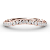 Contoured Diamond Wedding Band with Pavé Set Round Diamonds by Fana - 0.20 Carat Total Diamond Weight