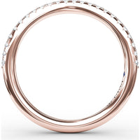 Contoured Diamond Wedding Band with Pavé Set Round Diamonds by Fana - 0.20 Carat Total Diamond Weight