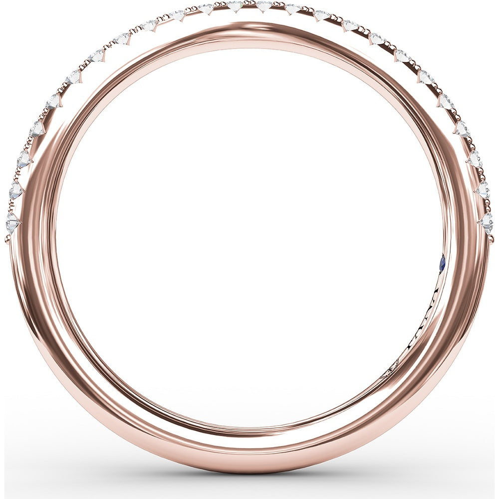Contoured Diamond Wedding Band with Pavé Set Round Diamonds by Fana - 0.20 Carat Total Diamond Weight