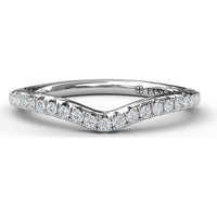 Contoured Diamond Wedding Band with Pavé Set Round Diamonds by Fana - 0.21 Carat Total Diamond Weight