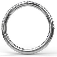 Contoured Diamond Wedding Band with Pavé Set Round Diamonds by Fana - 0.21 Carat Total Diamond Weight